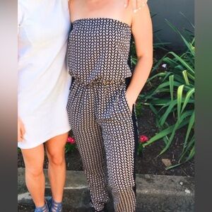 Strapless side tie jumpsuit